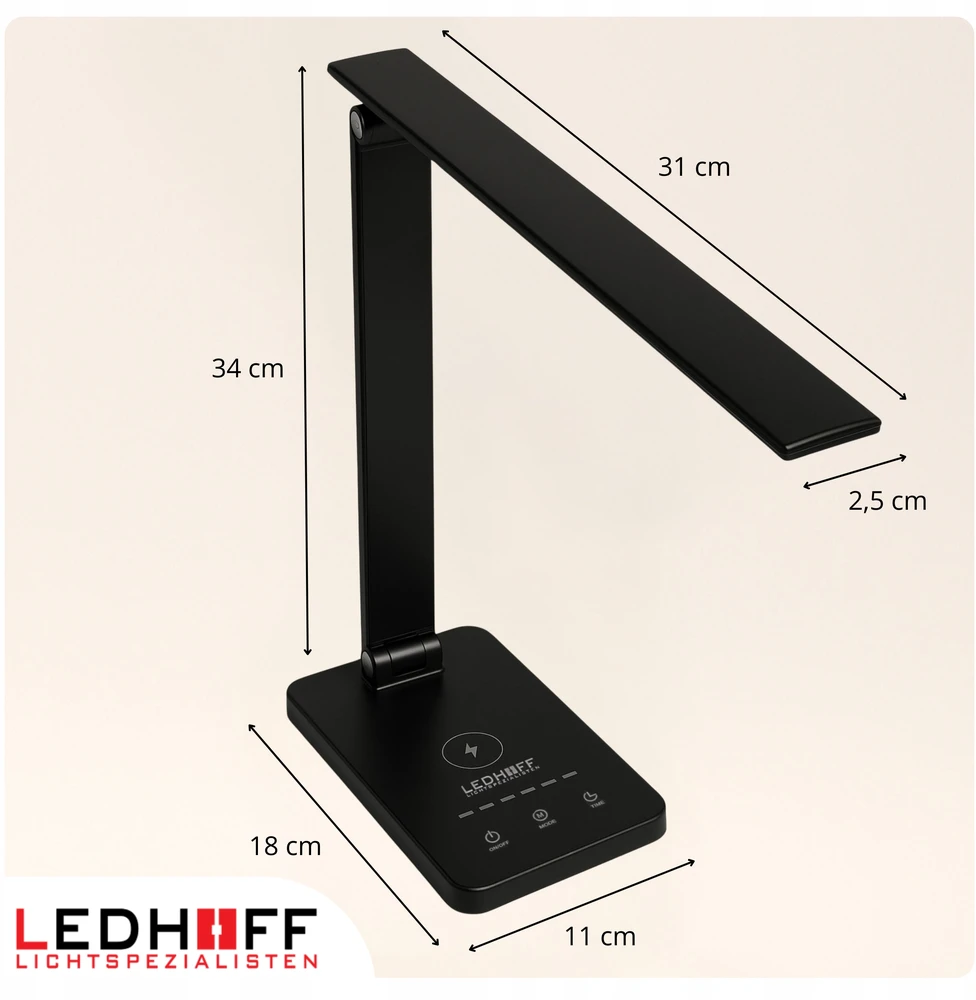 Ledhoff Lampka Biurkowa LED Nocna Na Biurko dla Dziecka + Įkroviklis INDUKCYJNA
