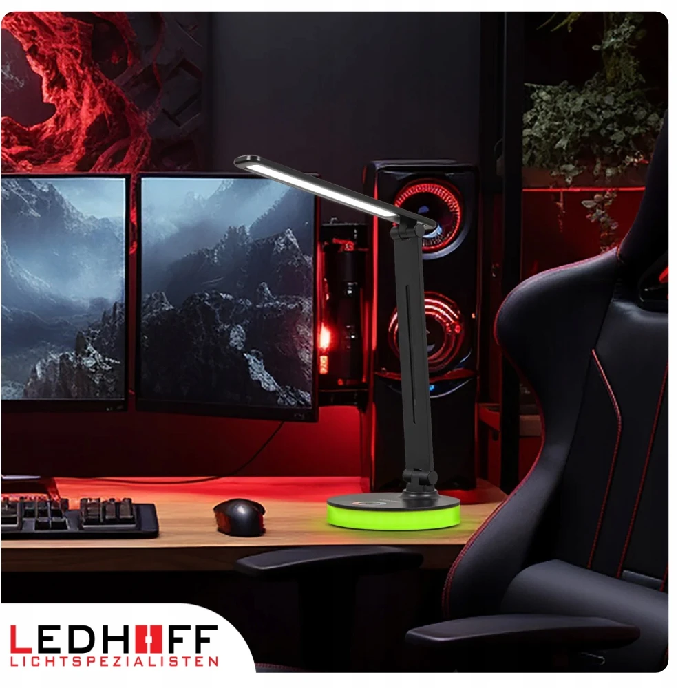 Ledhoff Lampka LED biurkowa szkolna na biurko 3 barwy Juoda nocna RGB regulowana