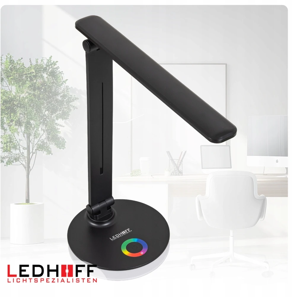 Ledhoff Lampka LED biurkowa szkolna na biurko 3 barwy Juoda nocna RGB regulowana