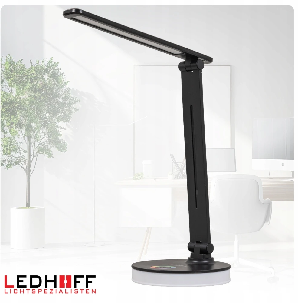 Ledhoff Lampka LED biurkowa szkolna na biurko 3 barwy Juoda nocna RGB regulowana