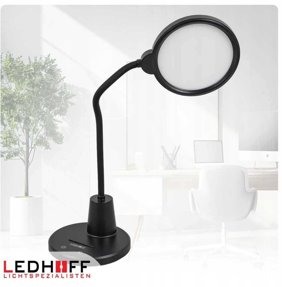 Ledhoff Lampka na biurko LED do czytania 3 barwy światła nocna biurkowa DOTYK LAMPA