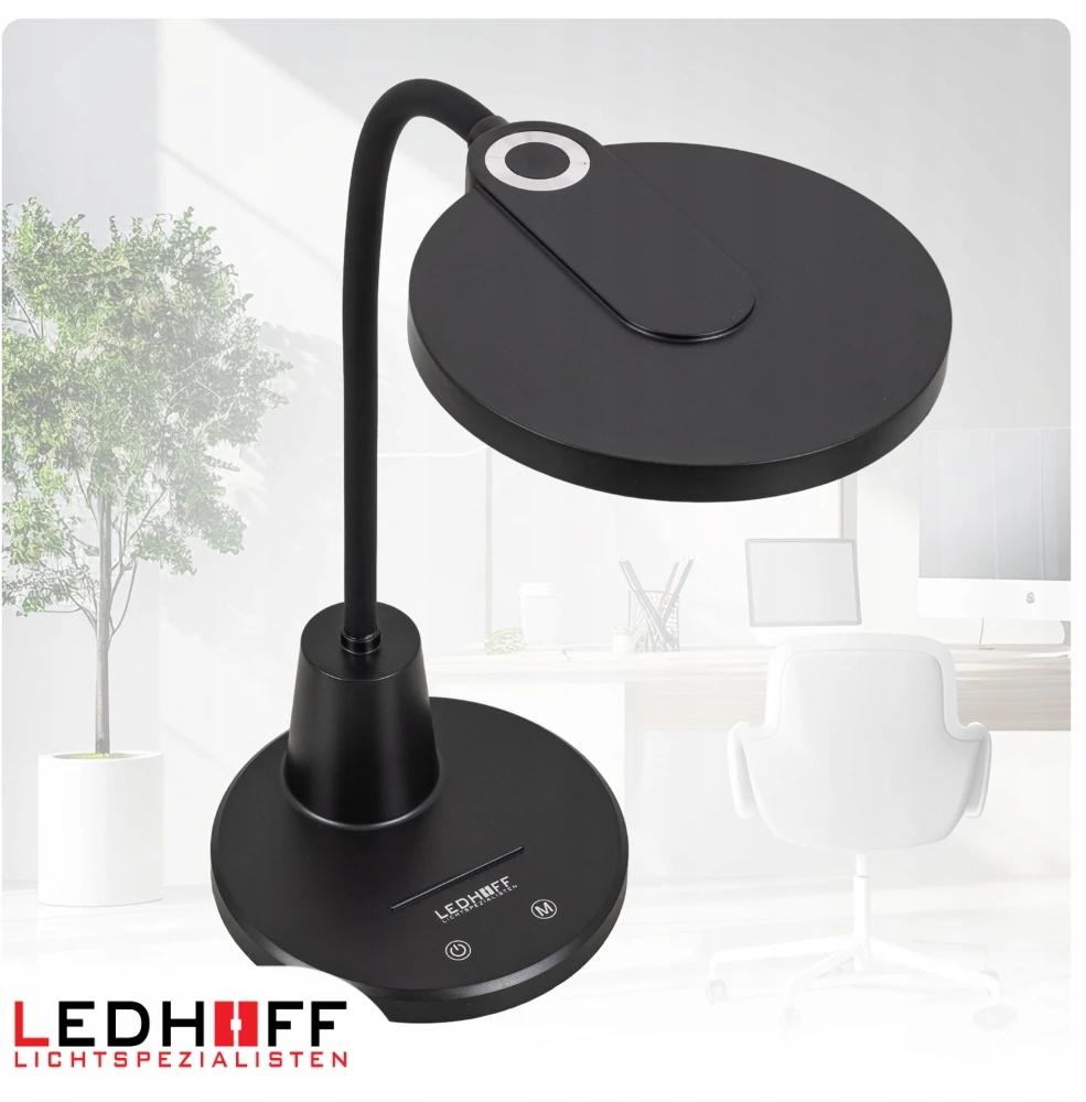 Ledhoff Lampka na biurko LED do czytania 3 barwy światła nocna biurkowa DOTYK LAMPA