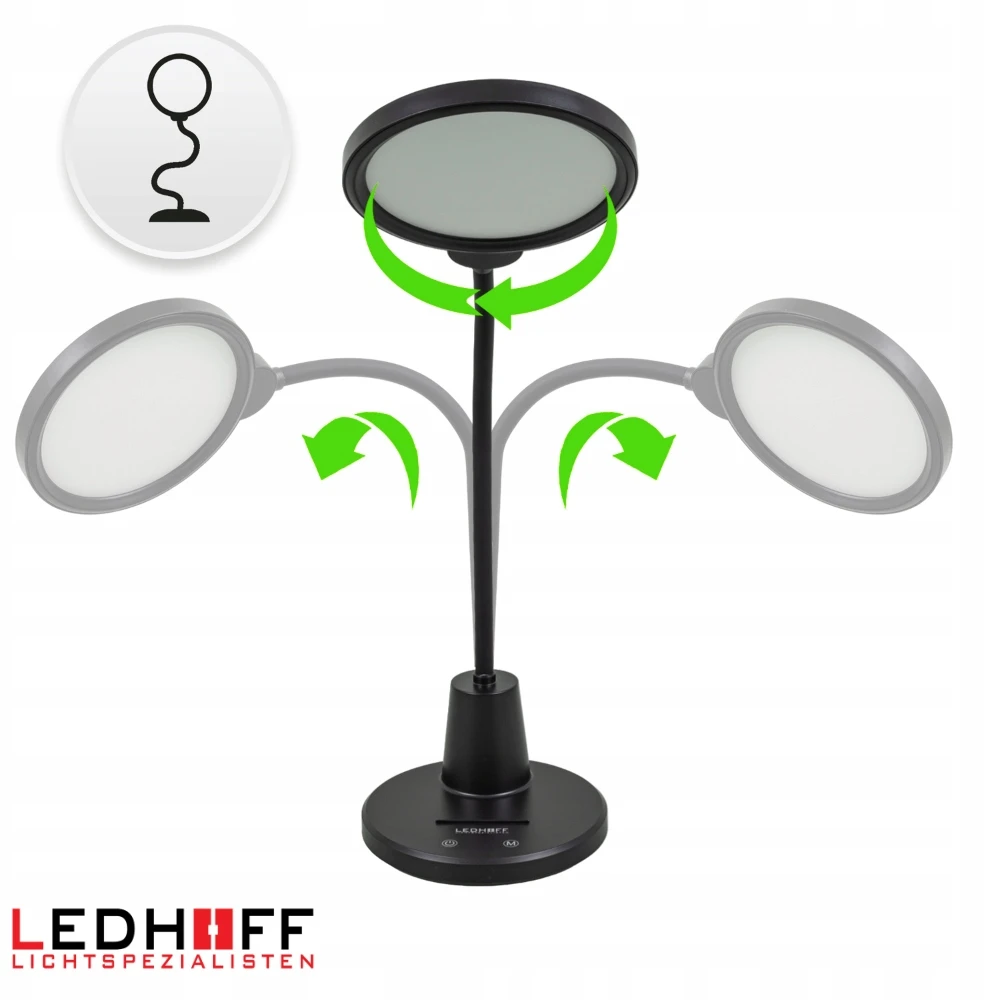 Ledhoff Lampka na biurko LED do czytania 3 barwy światła nocna biurkowa DOTYK LAMPA