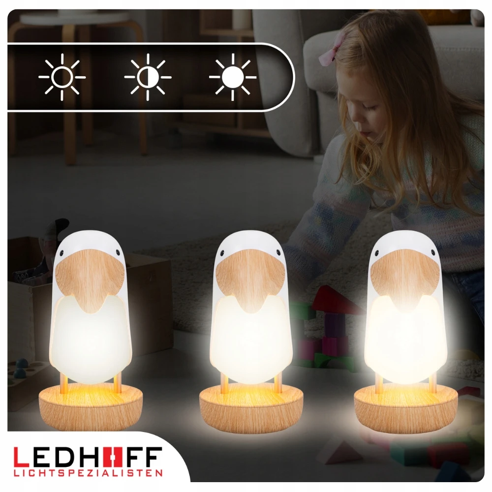 Ledhoff Lampka nocna do pokoju dziecka PREZENT vaikams LED TUKAN do czytania