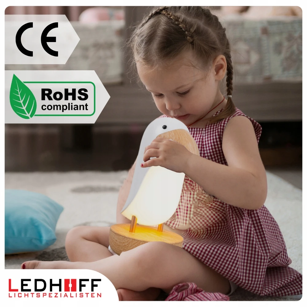 Ledhoff Lampka nocna do pokoju dziecka PREZENT vaikams LED TUKAN do czytania