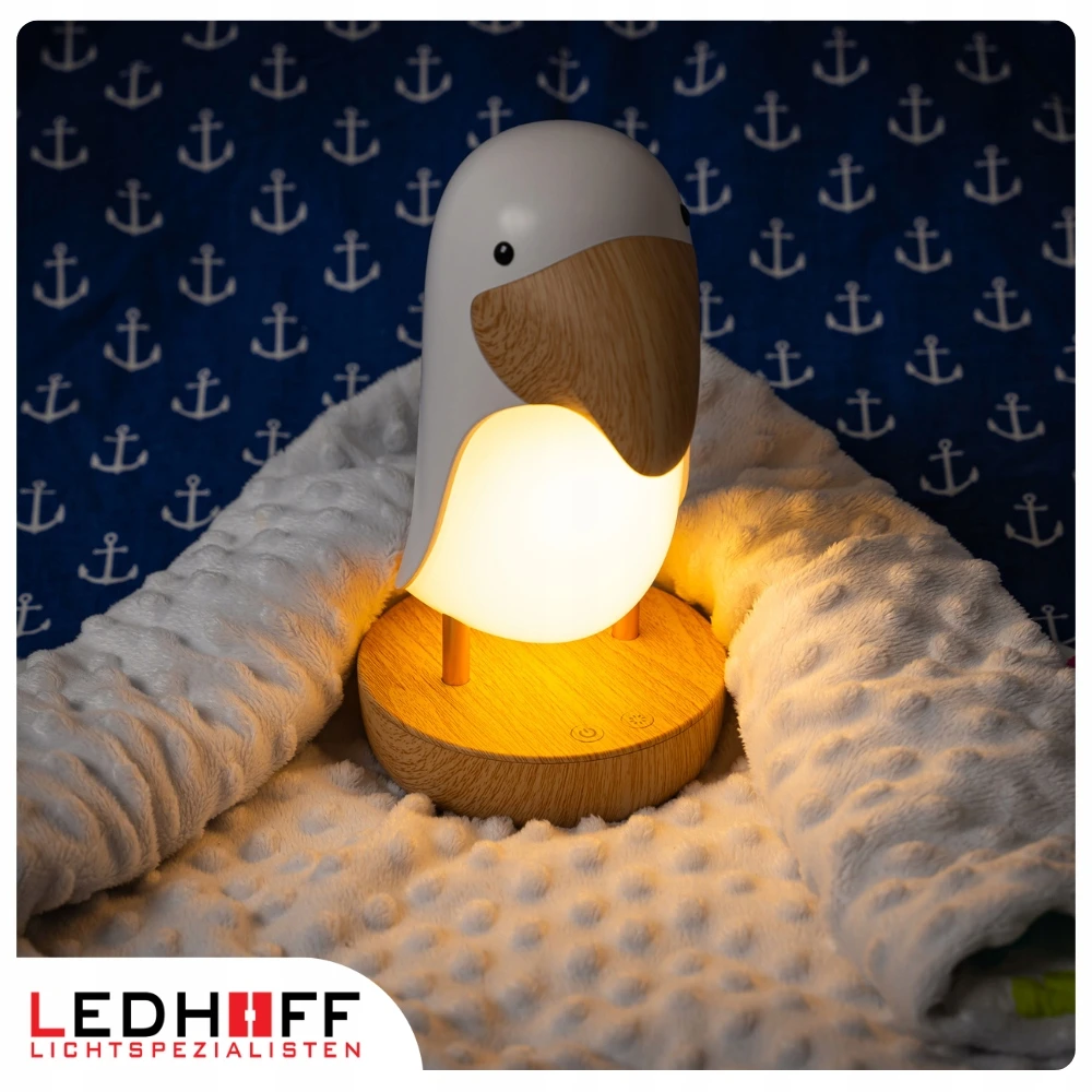 Ledhoff Lampka nocna do pokoju dziecka PREZENT vaikams LED TUKAN do czytania