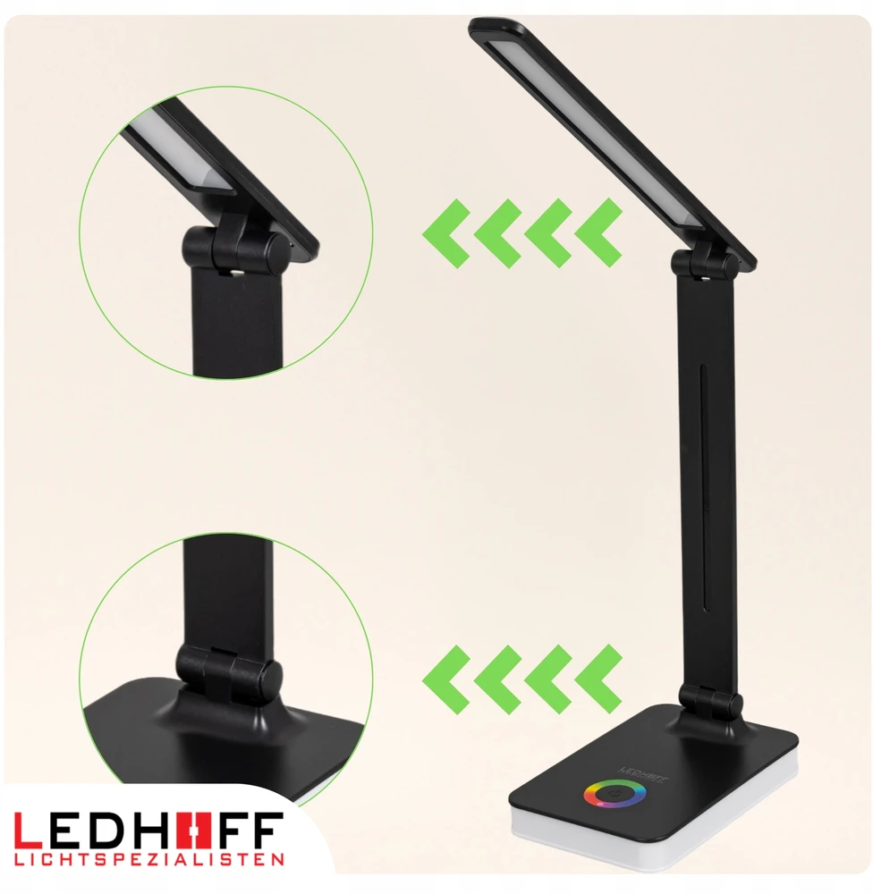 Ledhoff Stalinė lempa LED szkolna GAMING Dotykowa 3 barwy Na biurko Kolorowa USB