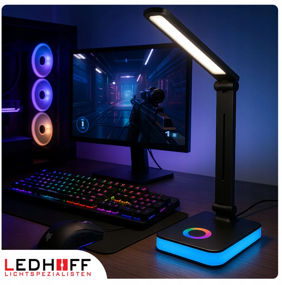 Ledhoff Stalinė lempa LED szkolna GAMING Dotykowa 3 barwy Na biurko Kolorowa USB