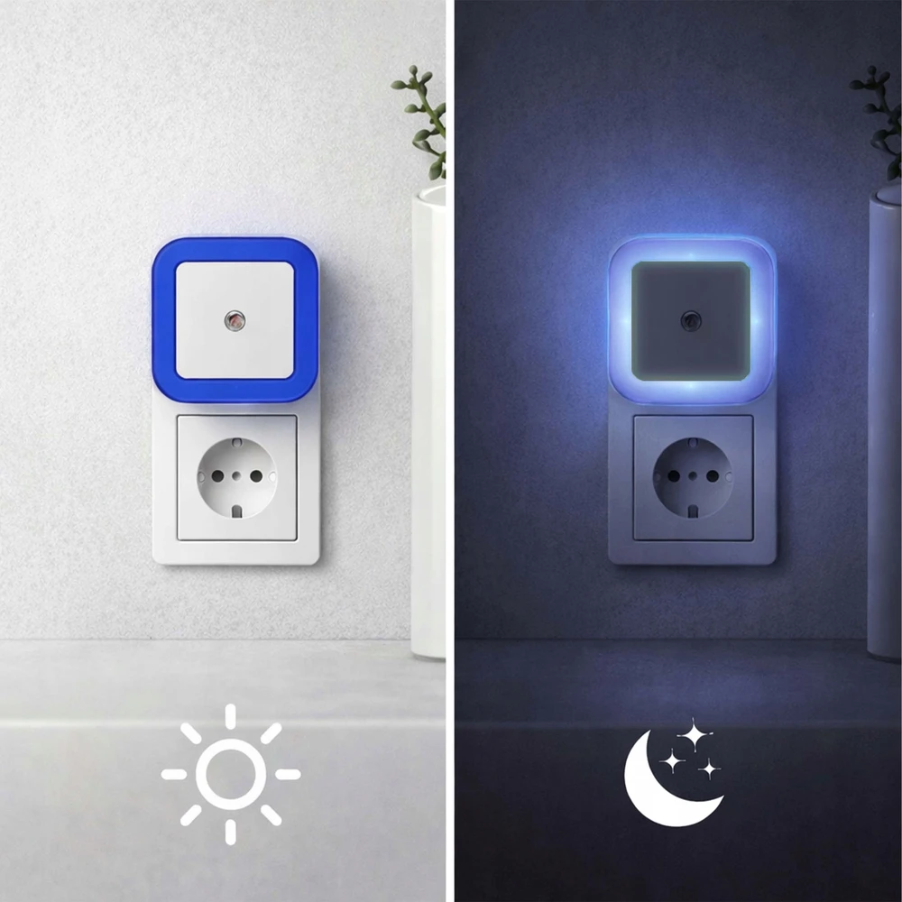 LEDLUX Lampka nocna LED do kontaktu Czujnik zmierzchu Žydra Orientacyjna