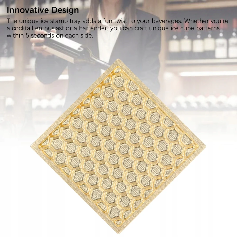 Ledo kubelių gamintojo dizaino padėklas Varinis ledo presas Craft Modern Ice Cube HA