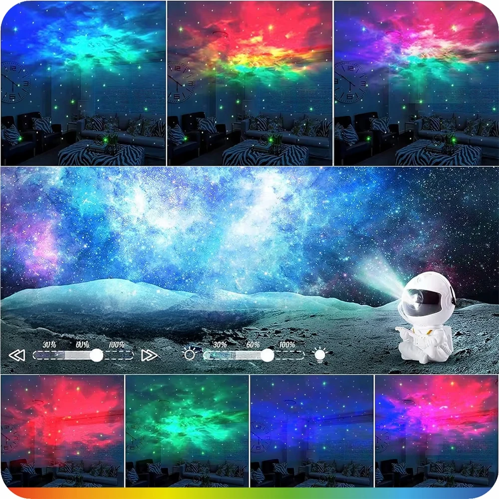 ledrgb Projektorius GWIAZD ASTRONAUTA Lampka Rzutnik Dla Dzieci Led LASER Pultas 2024r