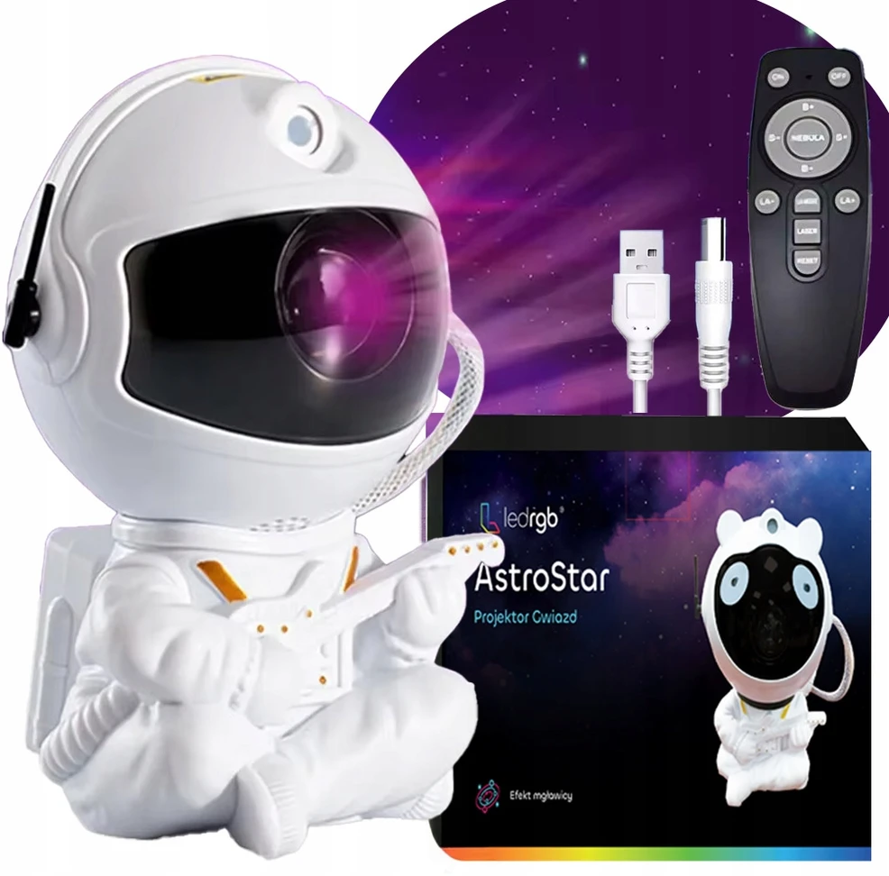 ledrgb Projektorius GWIAZD ASTRONAUTA Lampka Rzutnik Dla Dzieci Led LASER Pultas 2024r