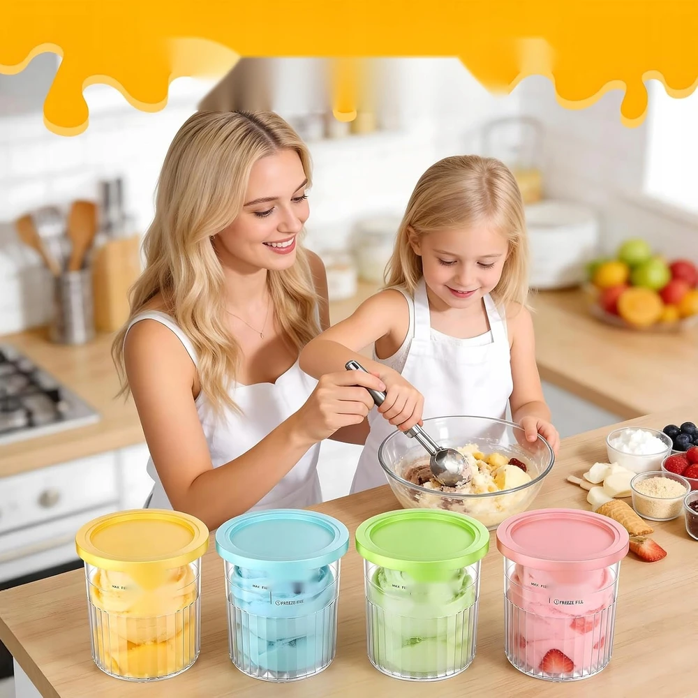 LEDŲ INDĖLIAI 4 VIENETAI SU DANČIAIS ​​ROŽINĖ 710ML 800ML BE BPA