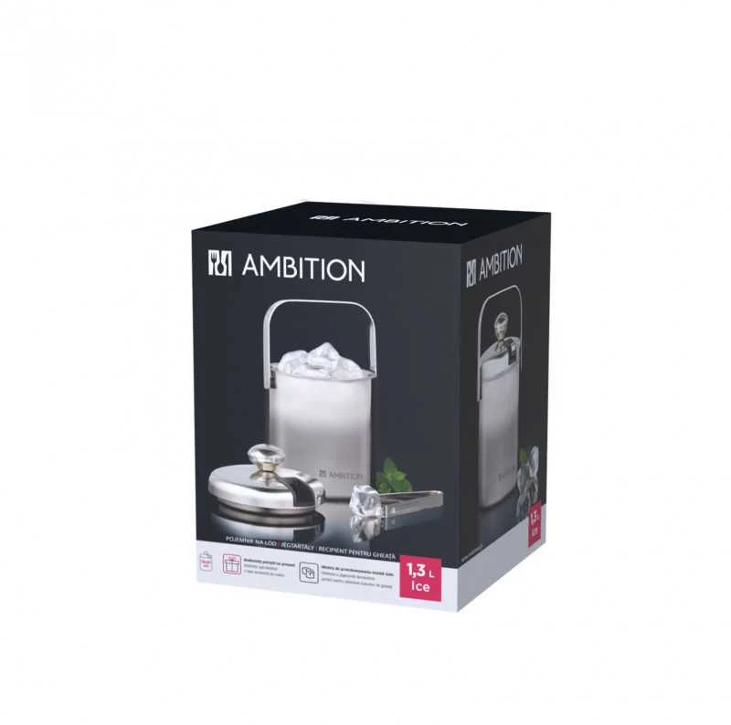 Ledų kibirėlis su žnyplėmis AMBITION 60819 (1,3 l)