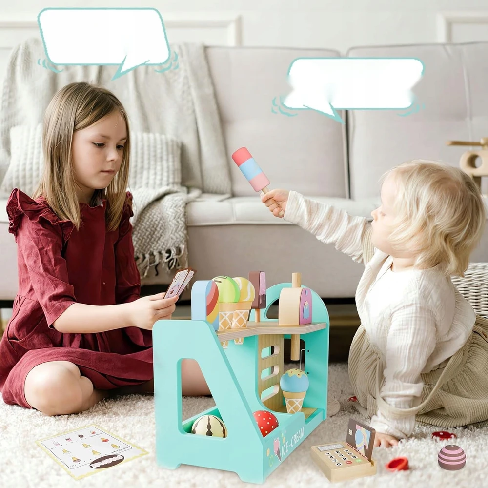 LEDŲ ŽAISLŲ RINKINYS LEDŲ PARDUOTUVĖS VIRTUVĖS MOKYMOSI DOVANA