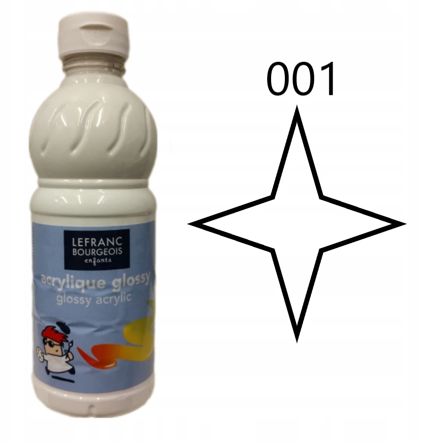 Lefranc Bourgeois Akriliniai dažai LB Enfants Glossy 500ml 001 baltas