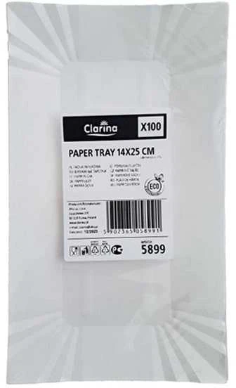Vienkartinės popierinės lėkštės CLARINA 14x25cm, 50vnt