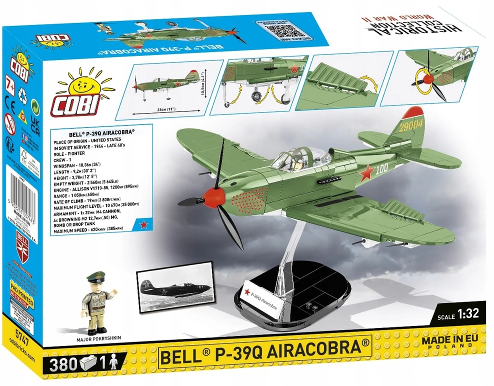 Lėktuvas modelis - COBI - BELL P-39Q AIRACOBRA - Plastikas - Nuo 8 metų - Mišrus