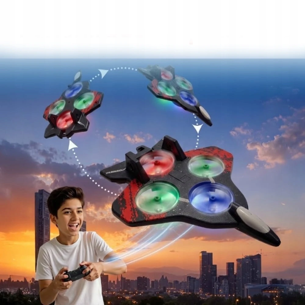 LĖKTUVO DIDELIS NUOTOLINIO KONTROLĖS NAIKINTOJAS NAUJIENA – 360° akrobatika, 2,4 GHZ, USB