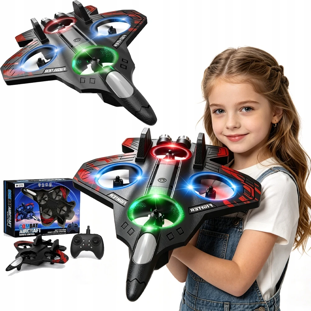 LĖKTUVO DIDELIS NUOTOLINIO KONTROLĖS NAIKINTOJAS NAUJIENA – 360° akrobatika, 2,4 GHZ, USB