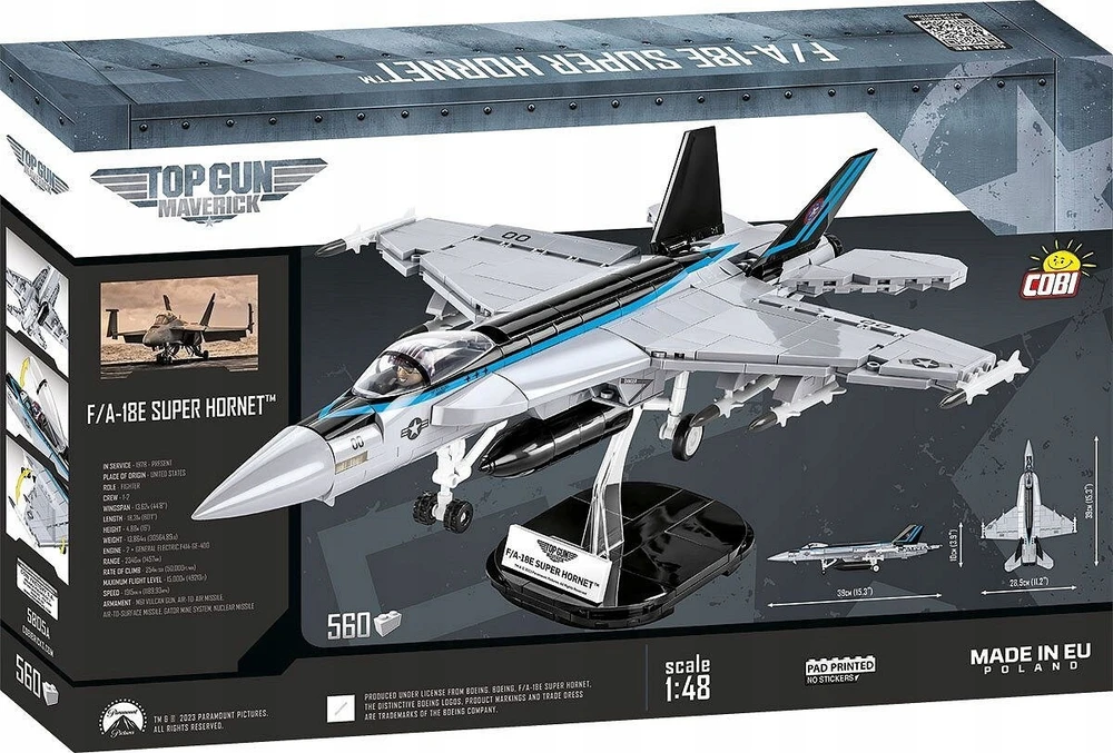 Lėktuvo konstravimo komplektas - COBI - Super Hornet junior sidabras - 570 vnt