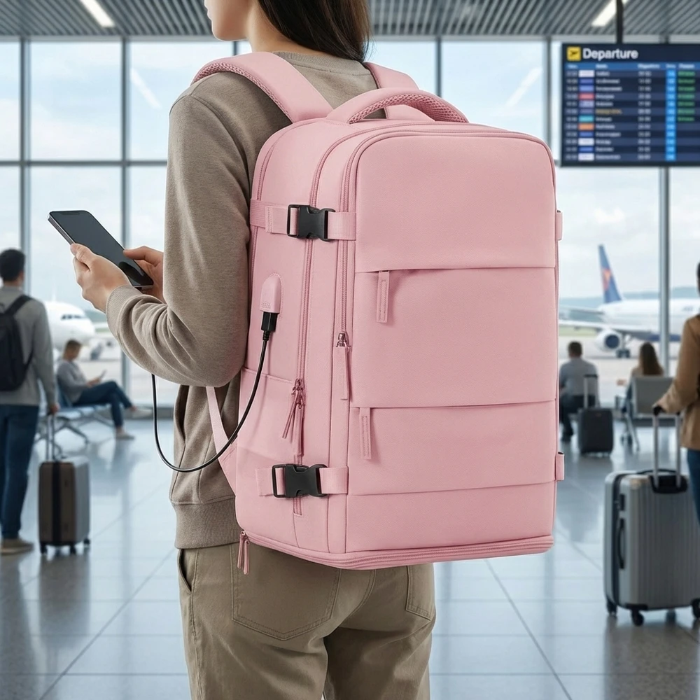 LĖKTUVO KOPINĖ 40x20x25 be rankinio bagažo Wizzair rožinė 20L