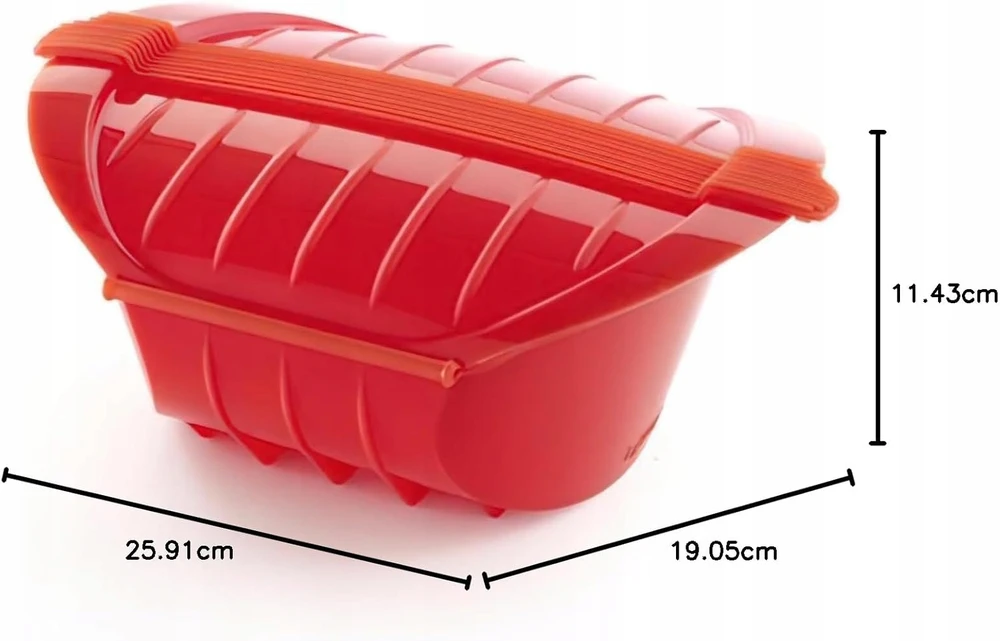 Lékué Ogya red 1l puodas mikrobangų krosnelei
