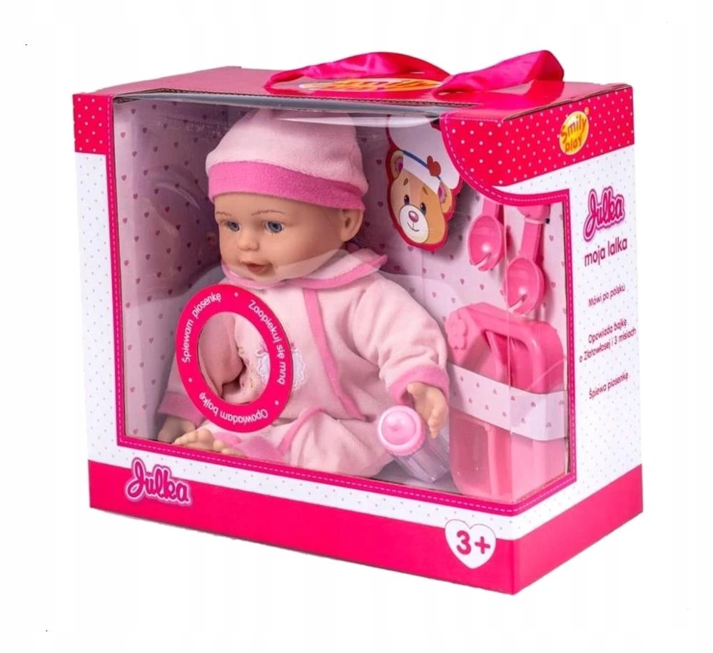 Lėlė Julka su priedais 7in1 Smily Play, rožinė, 39cm