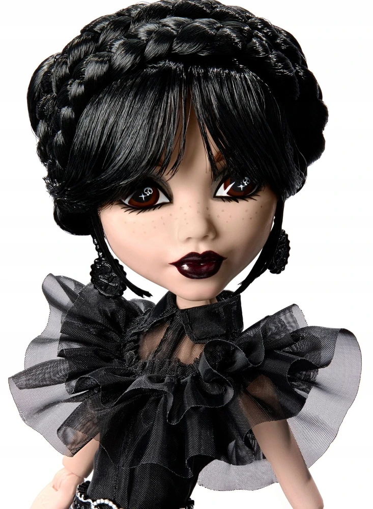 Žaislinė lelė Mattel „Monster High X Wednesday“ Trečiadienė su juoda suknele, 27 cm