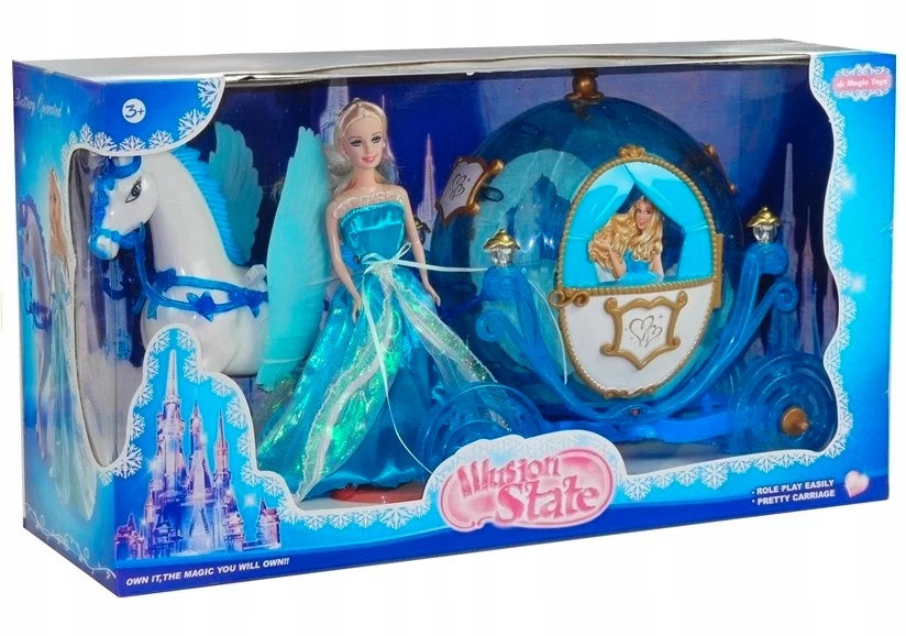 Lean Toys Lėlė su Karieta ir Arklio Komplektu