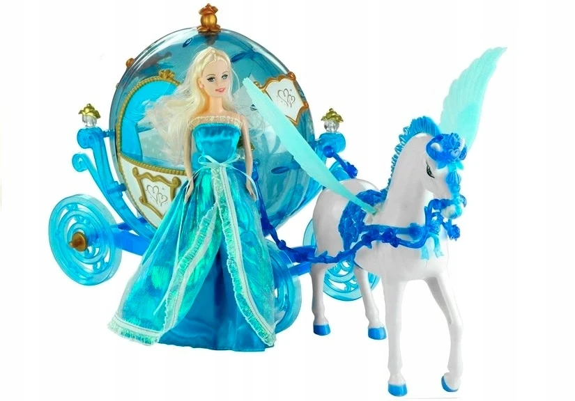 Lean Toys Lėlė su Karieta ir Arklio Komplektu