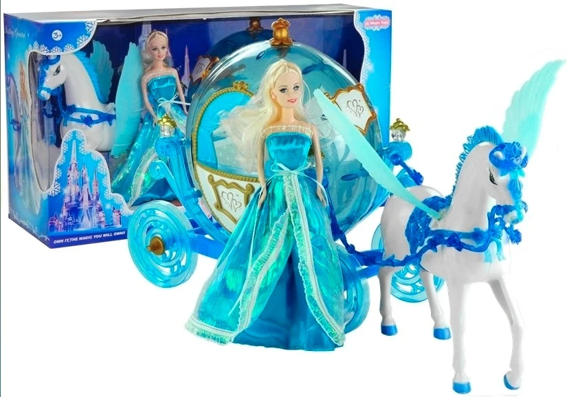 Lean Toys Lėlė su Karieta ir Arklio Komplektu