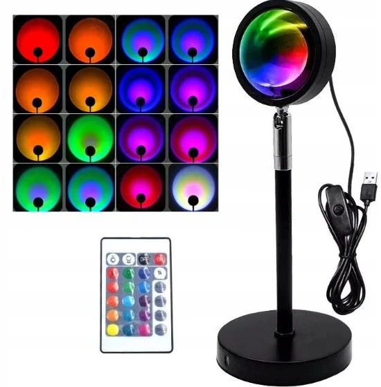 LEMPAS LEMPAS PROJEKTORIUS SAULĖLYDŽIO SAULĖS IMITACIJA + RGB NUOTOLINIO KONTROLĖ