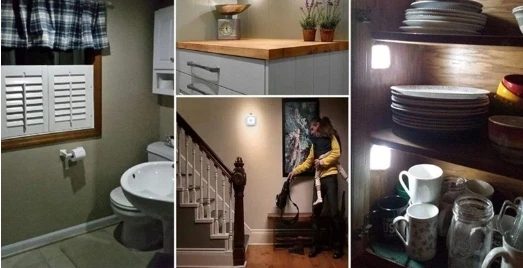 LEMPOS BATERIJOS VEIKIMAS LED LEMPAS JUDĖJIMO JUTIKLIS SUTEMSMA 6LED FHBABYLAND