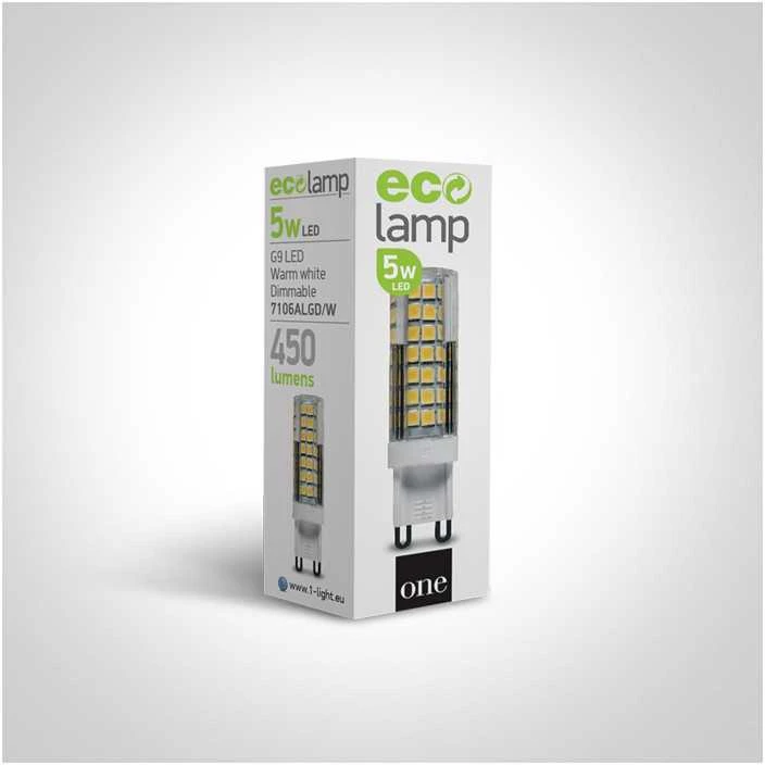 5W LED lemputė, dimeriuojama, G9, 3000K, 7106ALGD/W