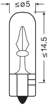 OSRAM Automobilinės lemputės 1.2W 12V W2x4.6D 2vnt