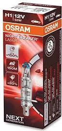 Osram lemputės Night Breaker lazerinis,+150%, H1, 55W, 1vnt.O64150NL