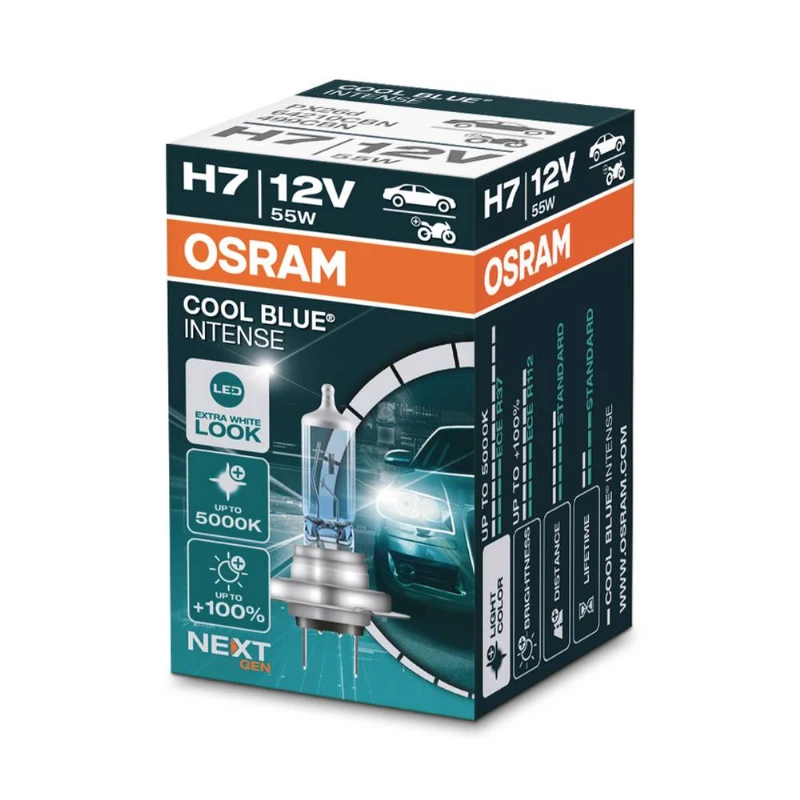 Osram lemputės, H7, Cool Mėlyna® Intense NextGeneration, 5000K, 55W