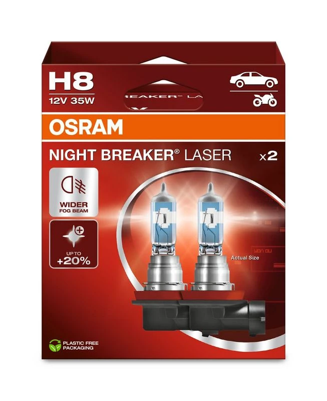 Lemputė OSRAM H8 Night breaker laser 35W 12V PGJ19-1