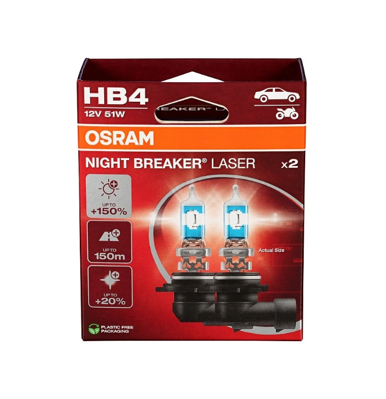 Lemputė OSRAM NIGHT BREAKER LASER HB3 60W 12V P20D +150%