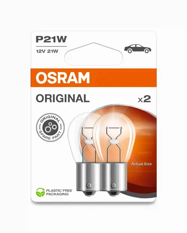 OSRAM Automobilinės lemputės 21W 12V BA15S 2vnt