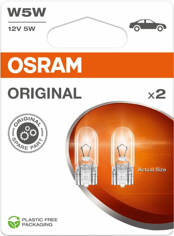 OSRAM Automobilinės lemputės 5W 12V W2.1x9.5D 2vnt