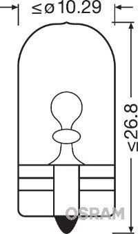 OSRAM Automobilinė lemputė geltona 5W 12V W2.1x9,5D 1vnt