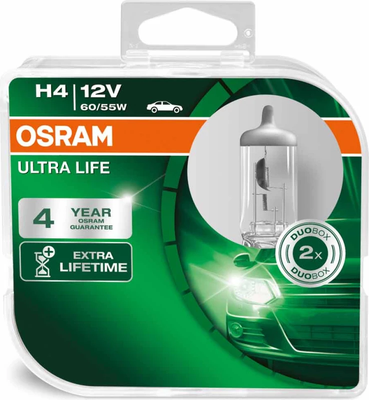 Osram lemputės ULTRA LIFE, H4, 60/55W, DUO 64193ULT