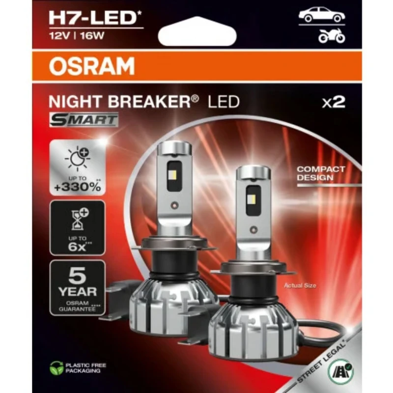 Lemputė OSRAM LED H7, rinkinys 2vnt. 16W 12V