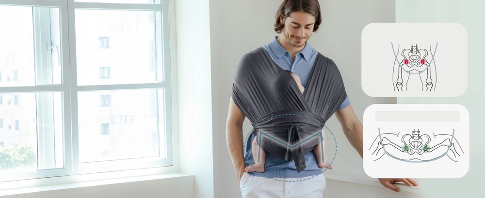 Lengva, reguliuojama, daugiafunkcinė nešynė 20 kg sveriančiam vaikui