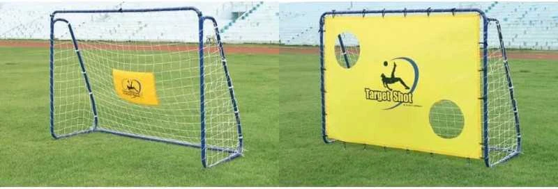 Lengvai surenkami mobilūs futbolo vartai + atmušimo sienelė Spartan 213x152x76cm