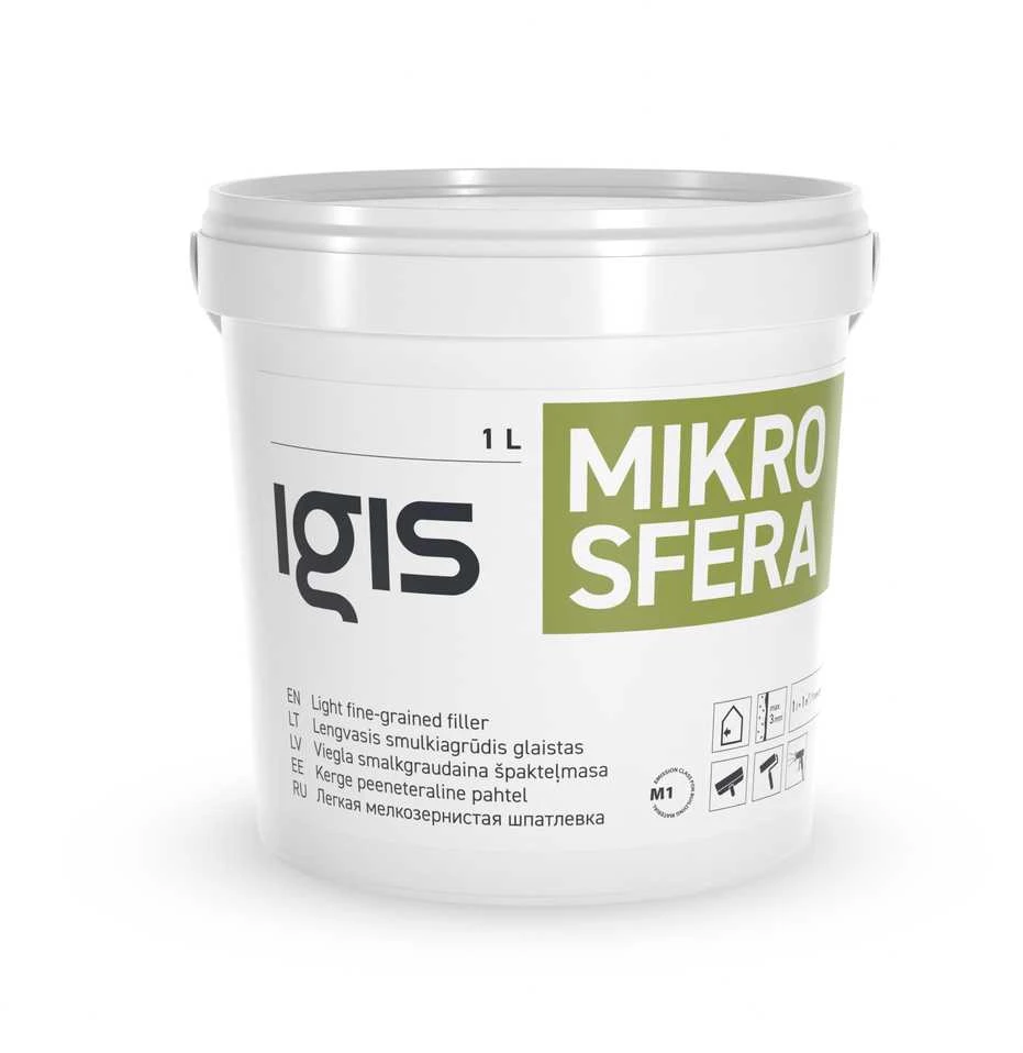 Lengvas smulkiagrūdis glaistas IGIS MIKROSFERA, 3 l
