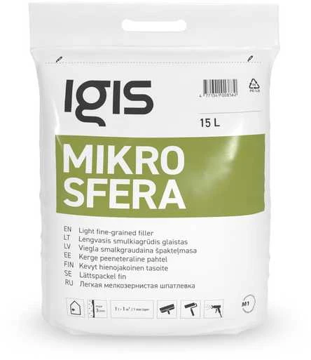 Lengvas smulkiagrūdis glaistas IGIS MIKROSFERA, 15 l