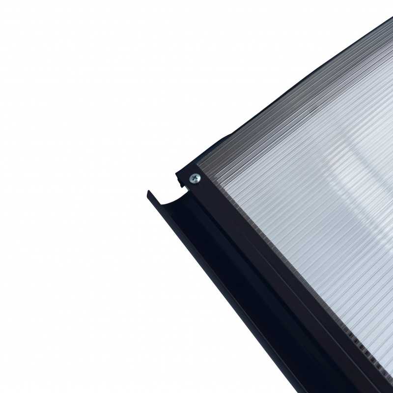 Lenktas stogelis STARKEDACH RODEO RAL7016 6mm skaidri danga, su lataku